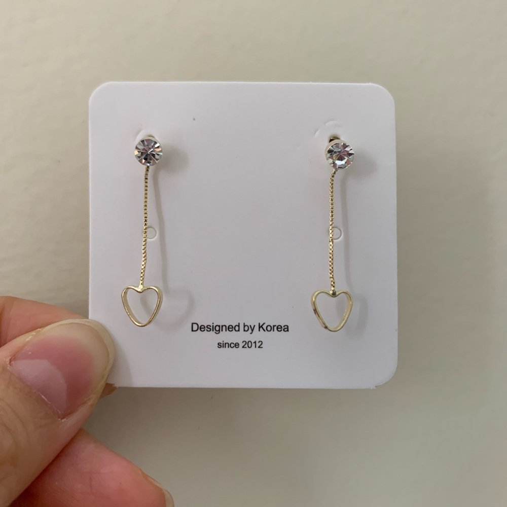 Rhinestone Heart Dangle Earring